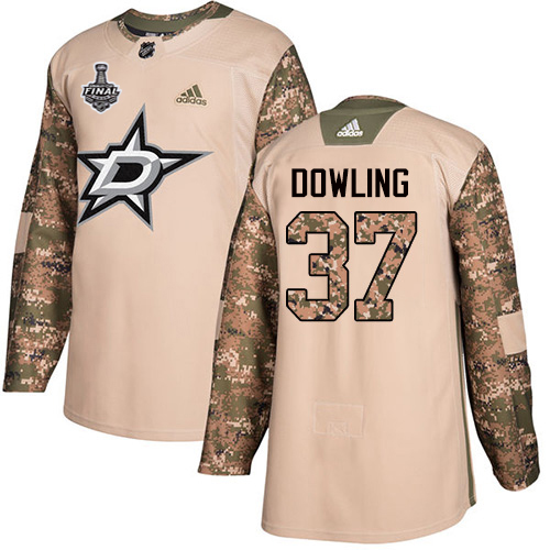 Adidas Men Dallas Stars #37 Justin Dowling Camo Authentic 2017 Veterans Day 2020 Stanley Cup Final Stitched NHL Jersey
